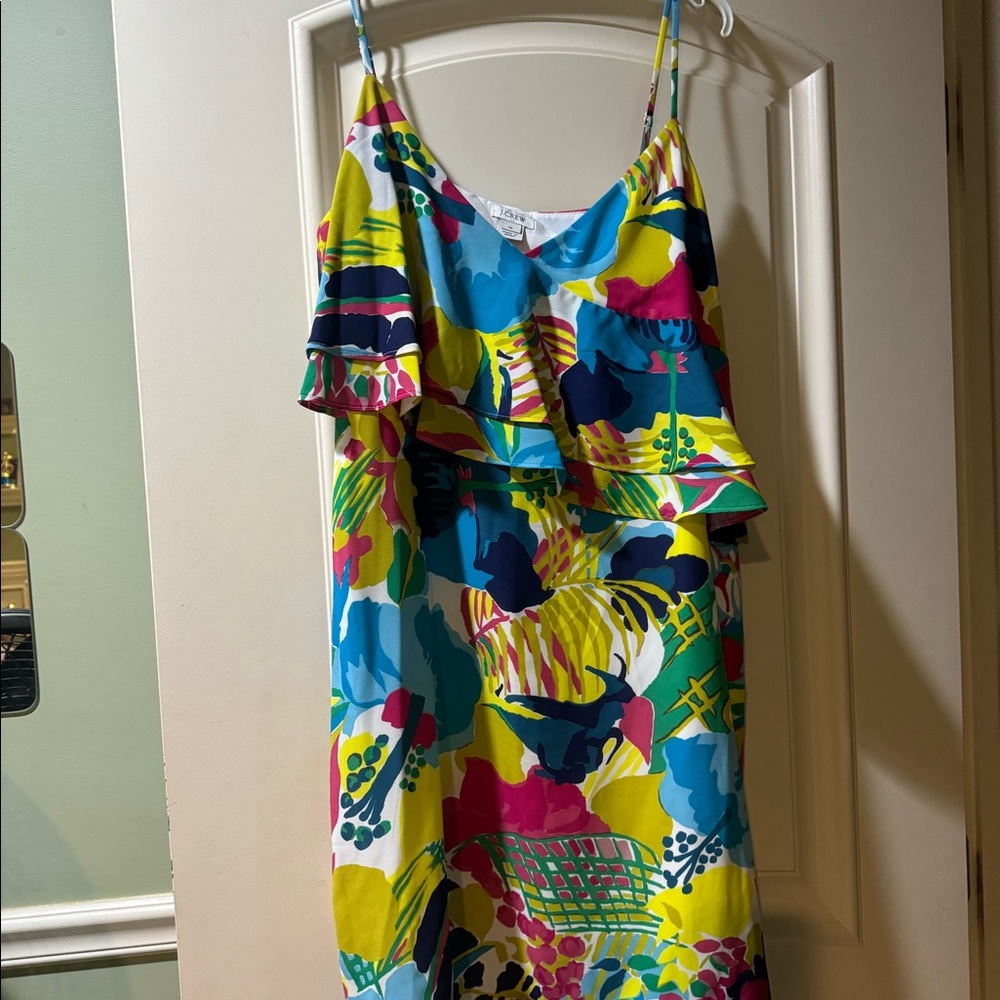 Ruffle floral jcrew dress